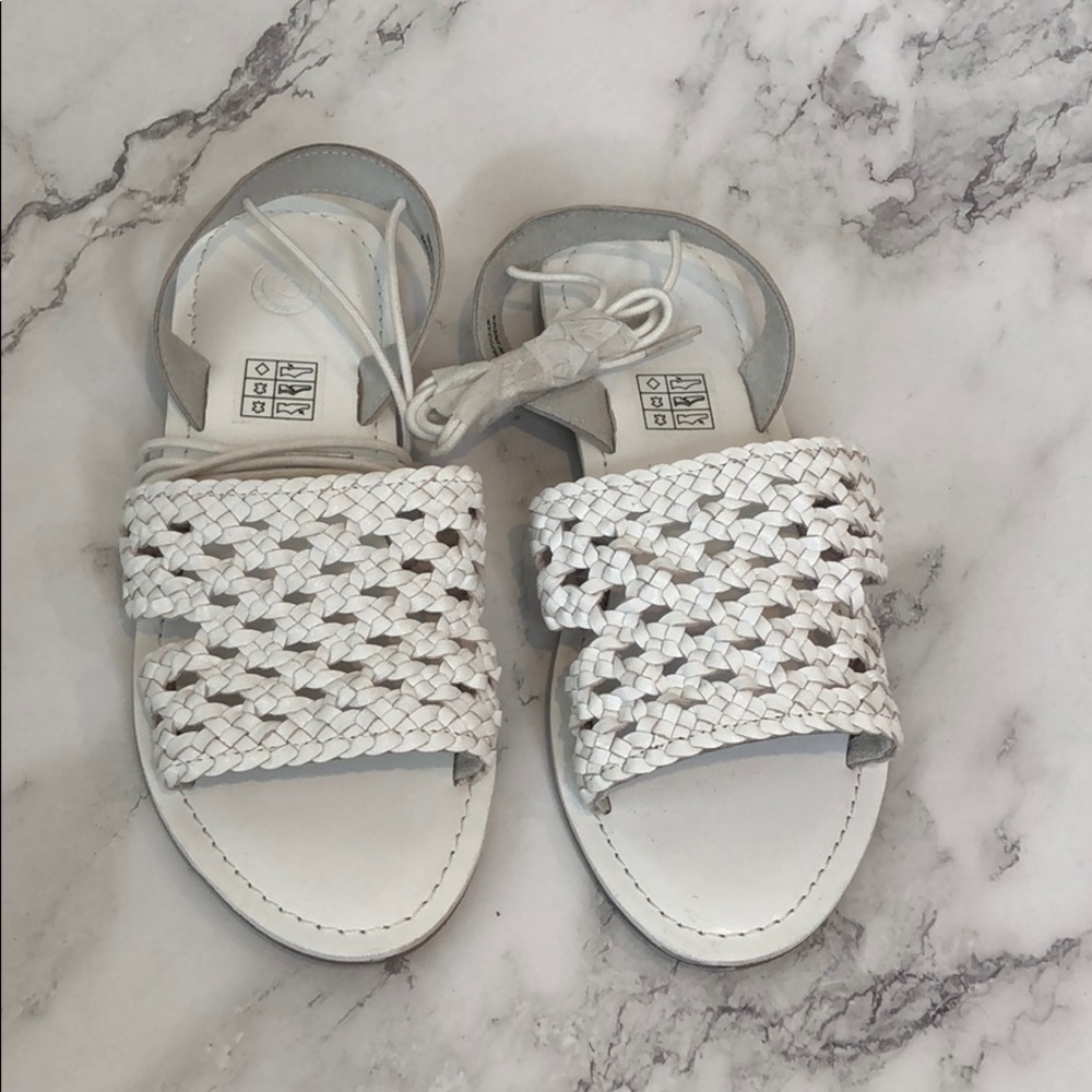 White wrap sandals